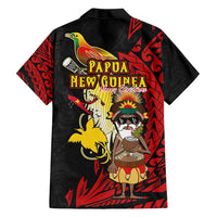Papua New Guinea Christmas Family Matching Tank Maxi Dress and Hawaiian Shirt Funny Melanesian Santa with Bird-of-paradise Tribal Style - Polynesian Pride