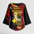 Papua New Guinea Christmas Kimono Sleeve Blouse Funny Melanesian Santa with Bird-of-paradise Tribal Style - Polynesian Pride