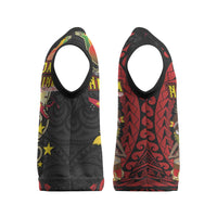 Papua New Guinea Christmas Knitted V-Neck Vest Funny Melanesian Santa with Bird-of-paradise Tribal Style - Polynesian Pride