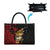 Papua New Guinea Christmas Leather Bag Funny Melanesian Santa with Bird-of-paradise Tribal Style - Polynesian Pride