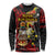 Papua New Guinea Christmas Long Sleeve Shirt Funny Melanesian Santa with Bird-of-paradise Tribal Style - Polynesian Pride