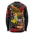 Papua New Guinea Christmas Long Sleeve Shirt Funny Melanesian Santa with Bird-of-paradise Tribal Style - Polynesian Pride