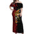 Papua New Guinea Christmas Off Shoulder Maxi Dress Funny Melanesian Santa with Bird-of-paradise Tribal Style - Polynesian Pride