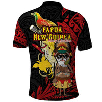 Papua New Guinea Christmas Polo Shirt Funny Melanesian Santa with Bird-of-paradise Tribal Style - Polynesian Pride