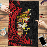 Papua New Guinea Christmas Puzzle Funny Melanesian Santa with Bird-of-paradise Tribal Style - Polynesian Pride