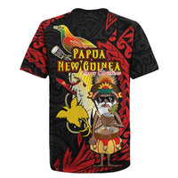 Papua New Guinea Christmas Rugby Jersey Funny Melanesian Santa with Bird-of-paradise Tribal Style - Polynesian Pride