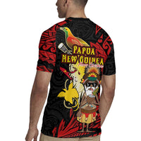 Papua New Guinea Christmas Rugby Jersey Funny Melanesian Santa with Bird-of-paradise Tribal Style - Polynesian Pride