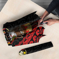 Papua New Guinea Christmas Umbrella Funny Melanesian Santa with Bird-of-paradise Tribal Style - Polynesian Pride