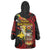 Papua New Guinea Christmas Wearable Blanket Hoodie Funny Melanesian Santa with Bird-of-paradise Tribal Style - Polynesian Pride