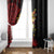 Papua New Guinea Christmas Window Curtain Funny Melanesian Santa with Bird-of-paradise Tribal Style - Polynesian Pride