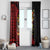 Papua New Guinea Christmas Window Curtain Funny Melanesian Santa with Bird-of-paradise Tribal Style - Polynesian Pride
