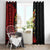 Papua New Guinea Christmas Window Curtain Funny Melanesian Santa with Bird-of-paradise Tribal Style - Polynesian Pride