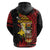 Papua New Guinea Christmas Zip Hoodie Funny Melanesian Santa with Bird-of-paradise Tribal Style - Polynesian Pride