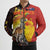 Australia and Papua New Guinea Together Bomber Puffer Jacket Bird-of-paradise and Kangaroo with Oro Tapa and Aboriginal Art Motifs - Polynesian Pride
