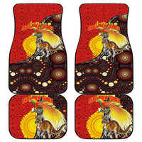 Australia and Papua New Guinea Together Car Mats Bird-of-paradise and Kangaroo with Oro Tapa and Aboriginal Art Motifs - Polynesian Pride