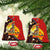 Australia and Papua New Guinea Together Ceramic Ornament Bird-of-paradise and Kangaroo with Oro Tapa and Aboriginal Art Motifs - Polynesian Pride