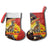 Australia and Papua New Guinea Together Christmas Stocking Bird-of-paradise and Kangaroo with Oro Tapa and Aboriginal Art Motifs - Polynesian Pride