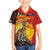 Australia and Papua New Guinea Together Family Matching Off Shoulder Maxi Dress and Hawaiian Shirt Bird-of-paradise and Kangaroo with Oro Tapa and Aboriginal Art Motifs - Polynesian Pride