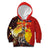 Australia and Papua New Guinea Together Kid Hoodie Bird-of-paradise and Kangaroo with Oro Tapa and Aboriginal Art Motifs - Polynesian Pride