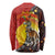Australia and Papua New Guinea Together Long Sleeve Shirt Bird-of-paradise and Kangaroo with Oro Tapa and Aboriginal Art Motifs - Polynesian Pride