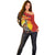 Australia and Papua New Guinea Together Off Shoulder Sweater Bird-of-paradise and Kangaroo with Oro Tapa and Aboriginal Art Motifs - Polynesian Pride