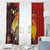 Australia and Papua New Guinea Together Window Curtain Bird-of-paradise and Kangaroo with Oro Tapa and Aboriginal Art Motifs - Polynesian Pride