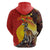 Australia and Papua New Guinea Together Zip Hoodie Bird-of-paradise and Kangaroo with Oro Tapa and Aboriginal Art Motifs - Polynesian Pride