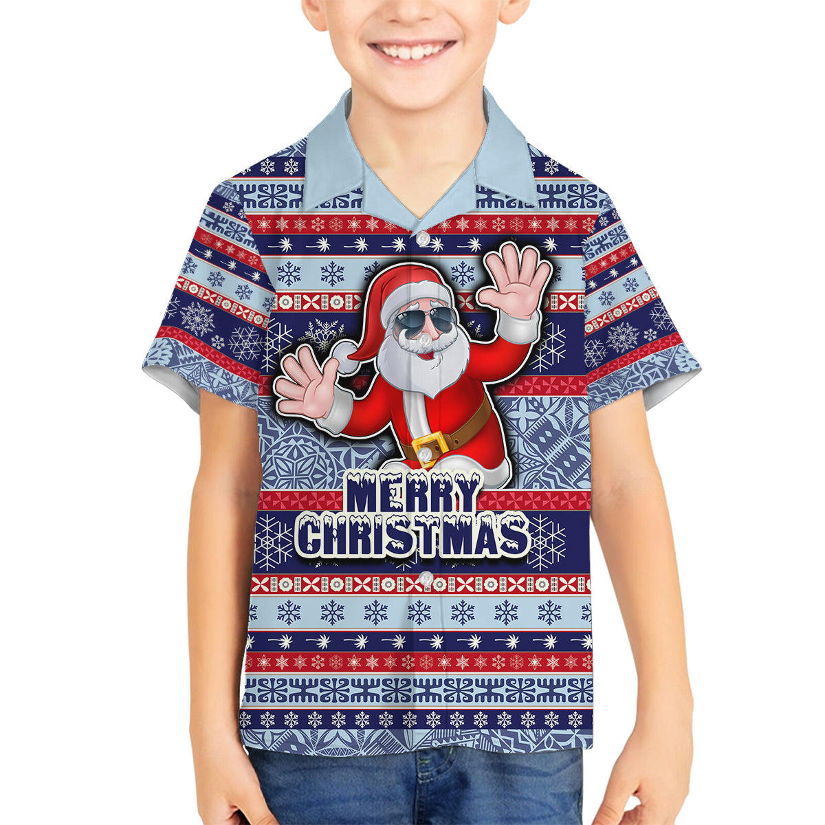 custom-fiji-christmas-family-matching-off-shoulder-short-dress-and-hawaiian-shirt-fijian-santa-and-coat-of-arms-mix-tapa-pattern-striped-style