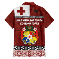 Tongan Culture Family Matching Off The Shoulder Long Sleeve Dress and Hawaiian Shirt Ngatu Art Tattoo and Emblem of Tonga LT03 - Polynesian Pride