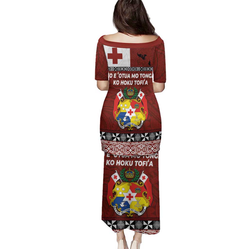 Tongan Culture Family Matching Puletasi and Hawaiian Shirt Ngatu Art Tattoo and Emblem of Tonga