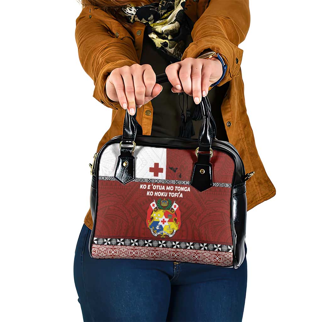 Tongan Culture Shoulder Handbag Ngatu Art Tattoo and Emblem of Tonga LT03 One Size Red - Polynesian Pride