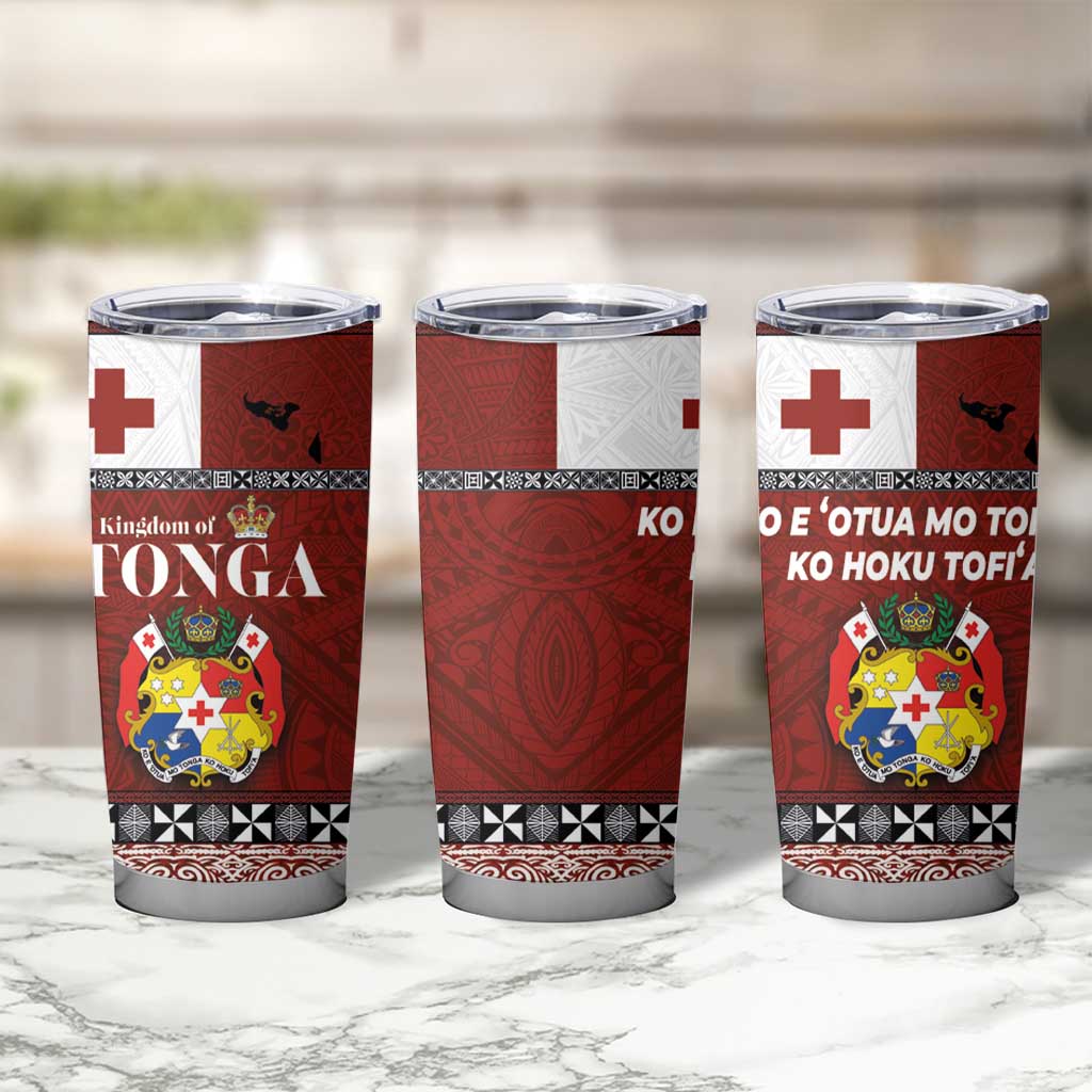 Tongan Culture Tumbler Cup Ngatu Art Tattoo and Emblem of Tonga