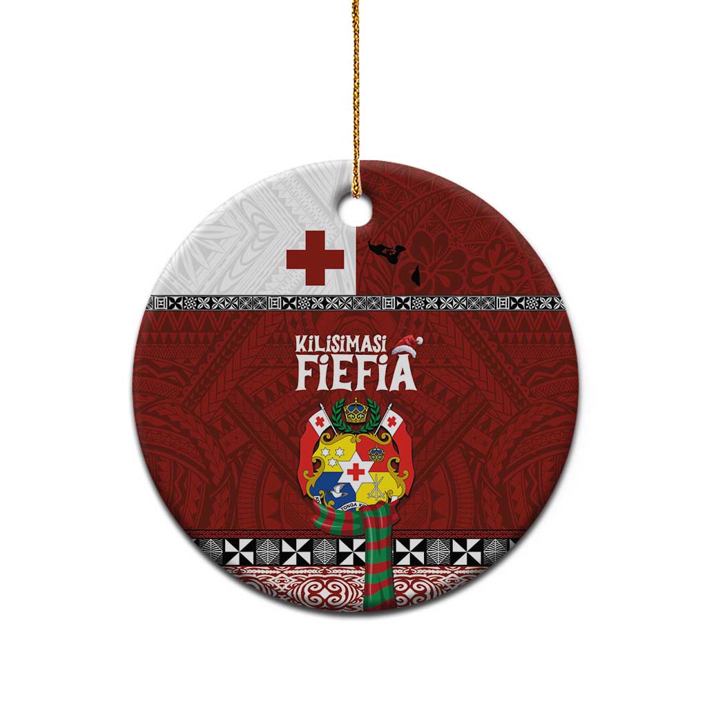Tongan Christmas Ceramic Ornament Kilisimasi Fiefia with Ngatu Art Tattoo