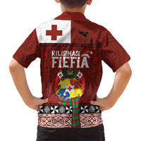 Tongan Christmas Family Matching Tank Maxi Dress and Hawaiian Shirt Kilisimasi Fiefia with Ngatu Art Tattoo LT03 - Polynesian Pride