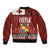 Tongan Christmas Sleeve Zip Bomber Jacket Kilisimasi Fiefia with Ngatu Art Tattoo