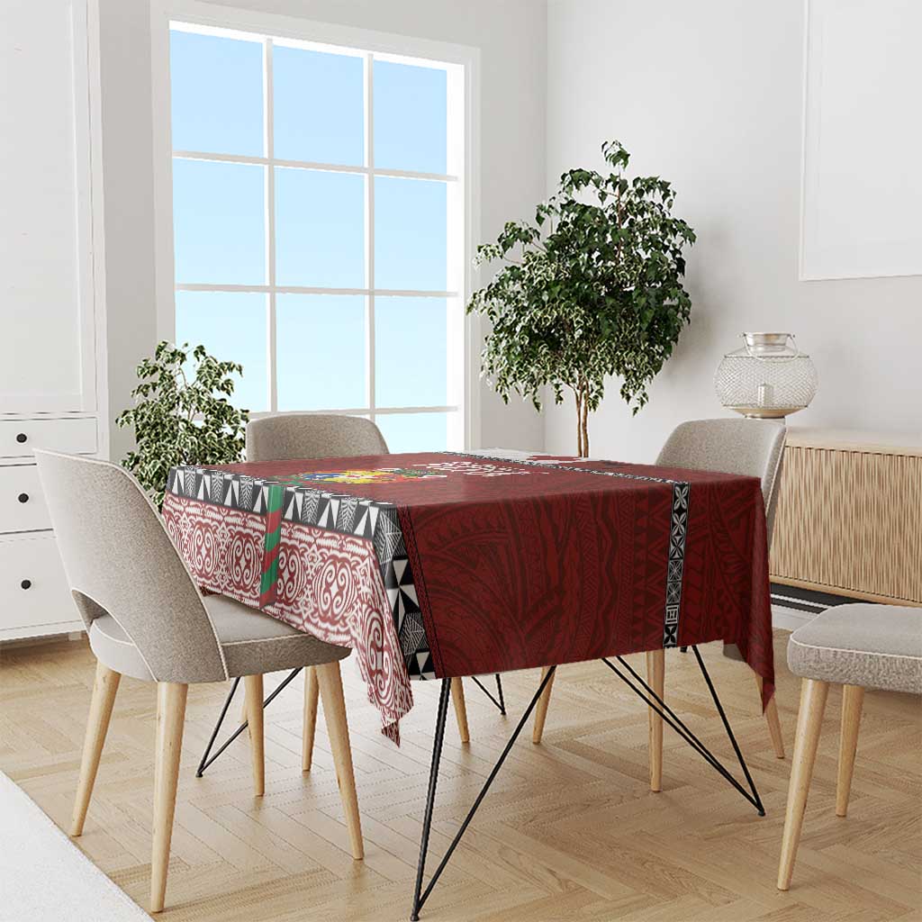 Tongan Christmas Tablecloth Kilisimasi Fiefia with Ngatu Art Tattoo