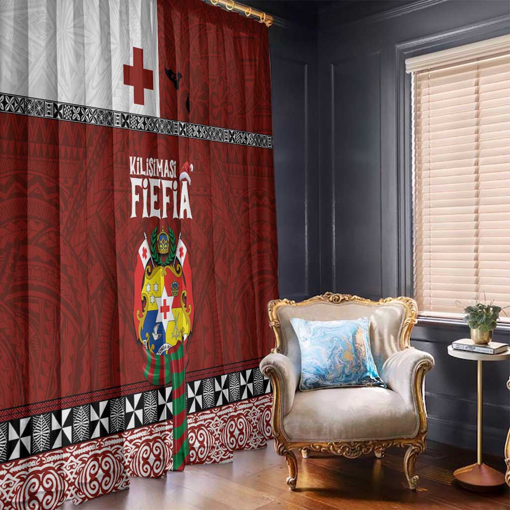Tongan Christmas Window Curtain Kilisimasi Fiefia with Ngatu Art Tattoo