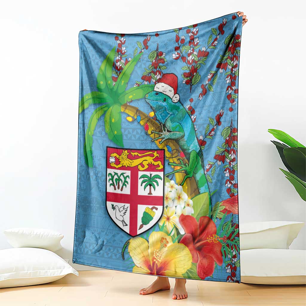 Fijians Iguana Tagimoucia Christmas Blanket Christmas Palm Tree and Hibiscus