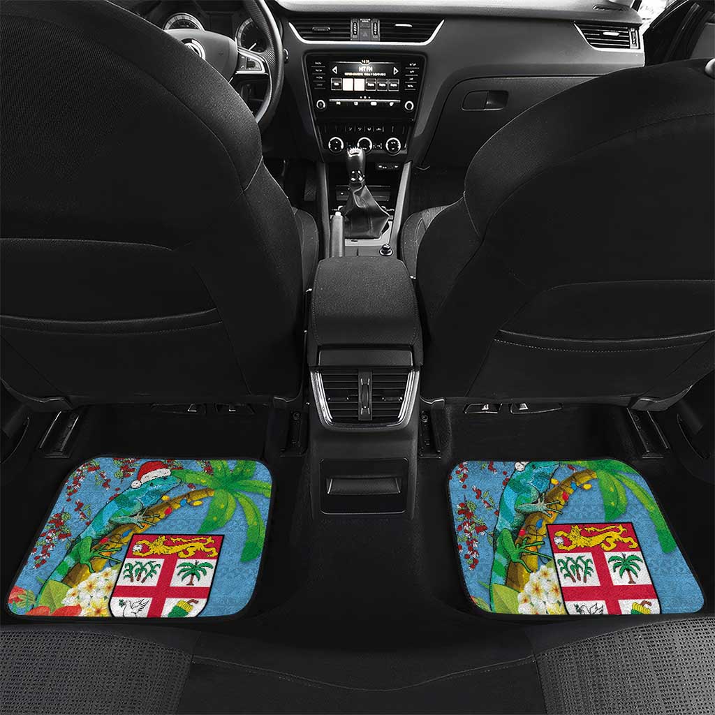Fijians Iguana Tagimoucia Christmas Car Mats Christmas Palm Tree and Hibiscus