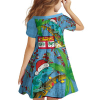 Fijians Iguana Tagimoucia Christmas Family Matching Mermaid Dress and Hawaiian Shirt Christmas Palm Tree and Hibiscus LT03 - Polynesian Pride