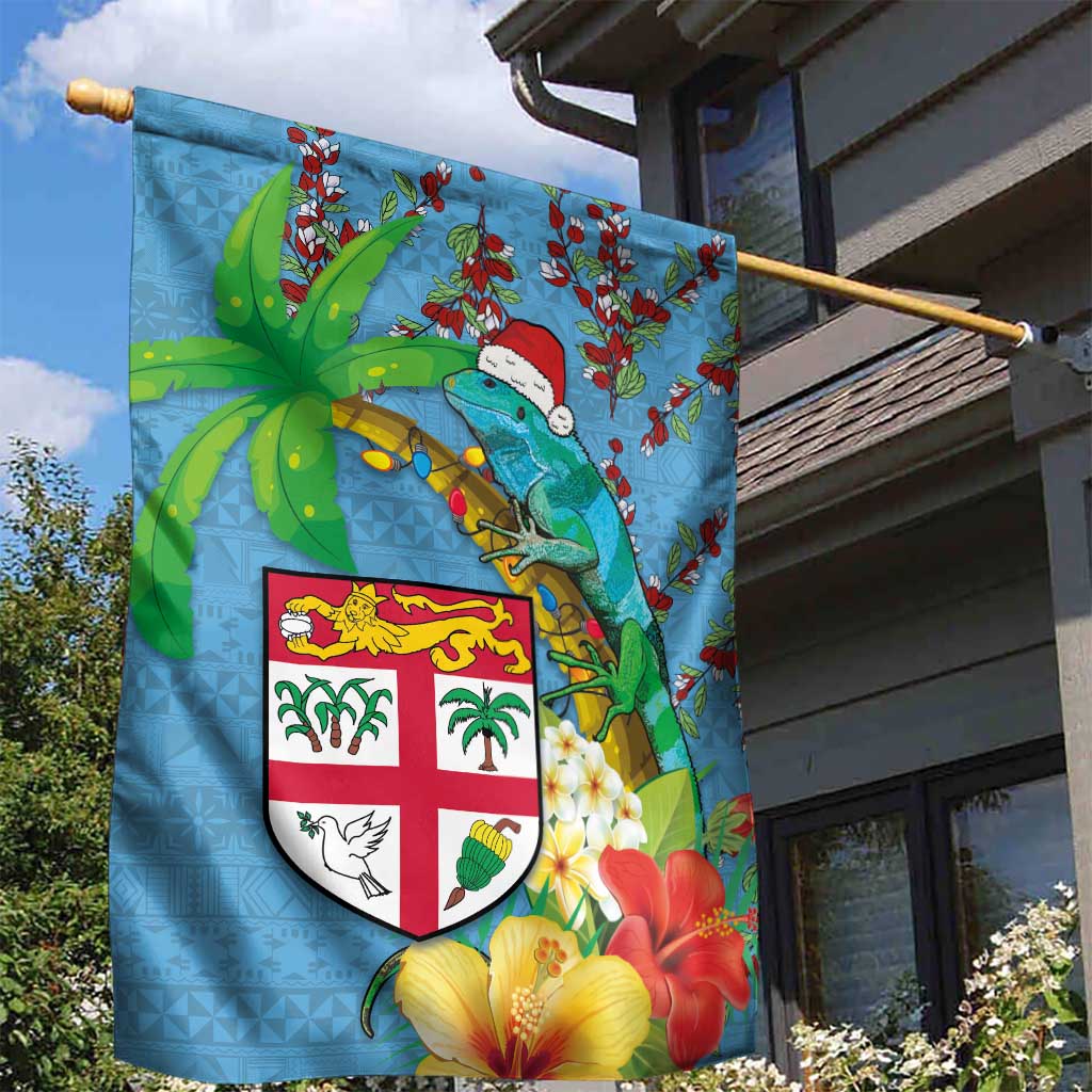 Fijians Iguana Tagimoucia Christmas Garden Flag Christmas Palm Tree and Hibiscus LT03 - Polynesian Pride