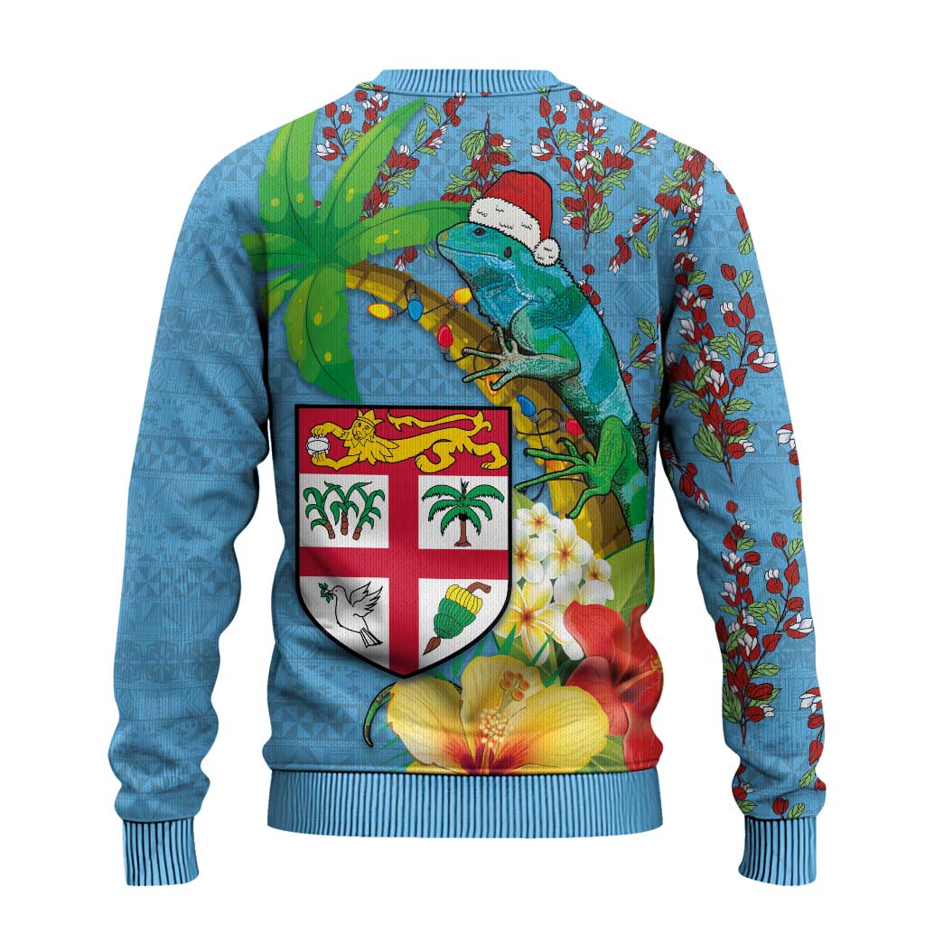 Fijians Iguana Tagimoucia Christmas Ugly Christmas Sweater Christmas Palm Tree and Hibiscus LT03 - Polynesian Pride