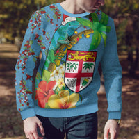 Fijians Iguana Tagimoucia Christmas Ugly Christmas Sweater Christmas Palm Tree and Hibiscus LT03 - Polynesian Pride