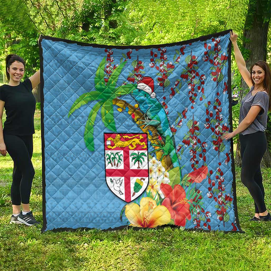 Fijians Iguana Tagimoucia Christmas Quilt Christmas Palm Tree and Hibiscus LT03 - Polynesian Pride