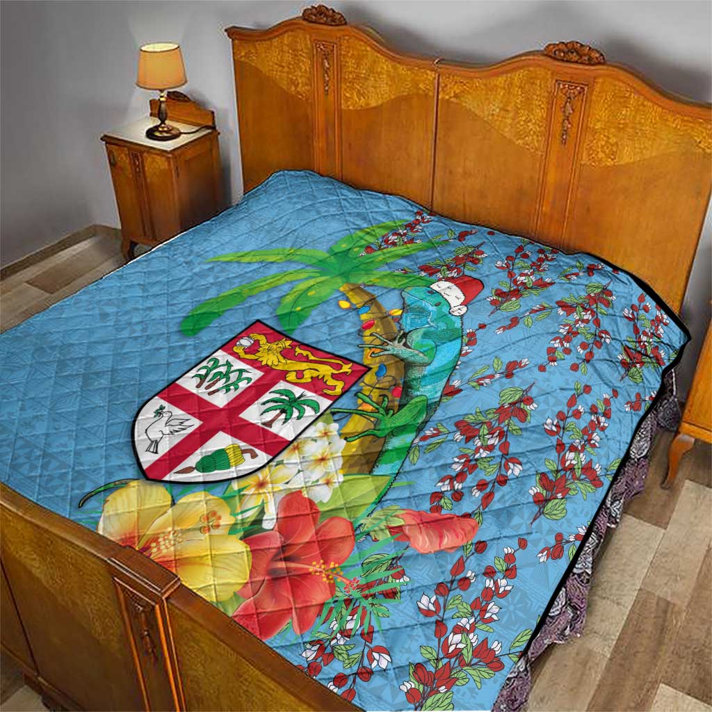 Fijians Iguana Tagimoucia Christmas Quilt Christmas Palm Tree and Hibiscus LT03 - Polynesian Pride