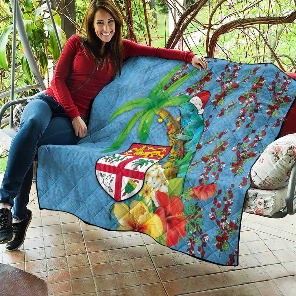 Fijians Iguana Tagimoucia Christmas Quilt Christmas Palm Tree and Hibiscus LT03 - Polynesian Pride