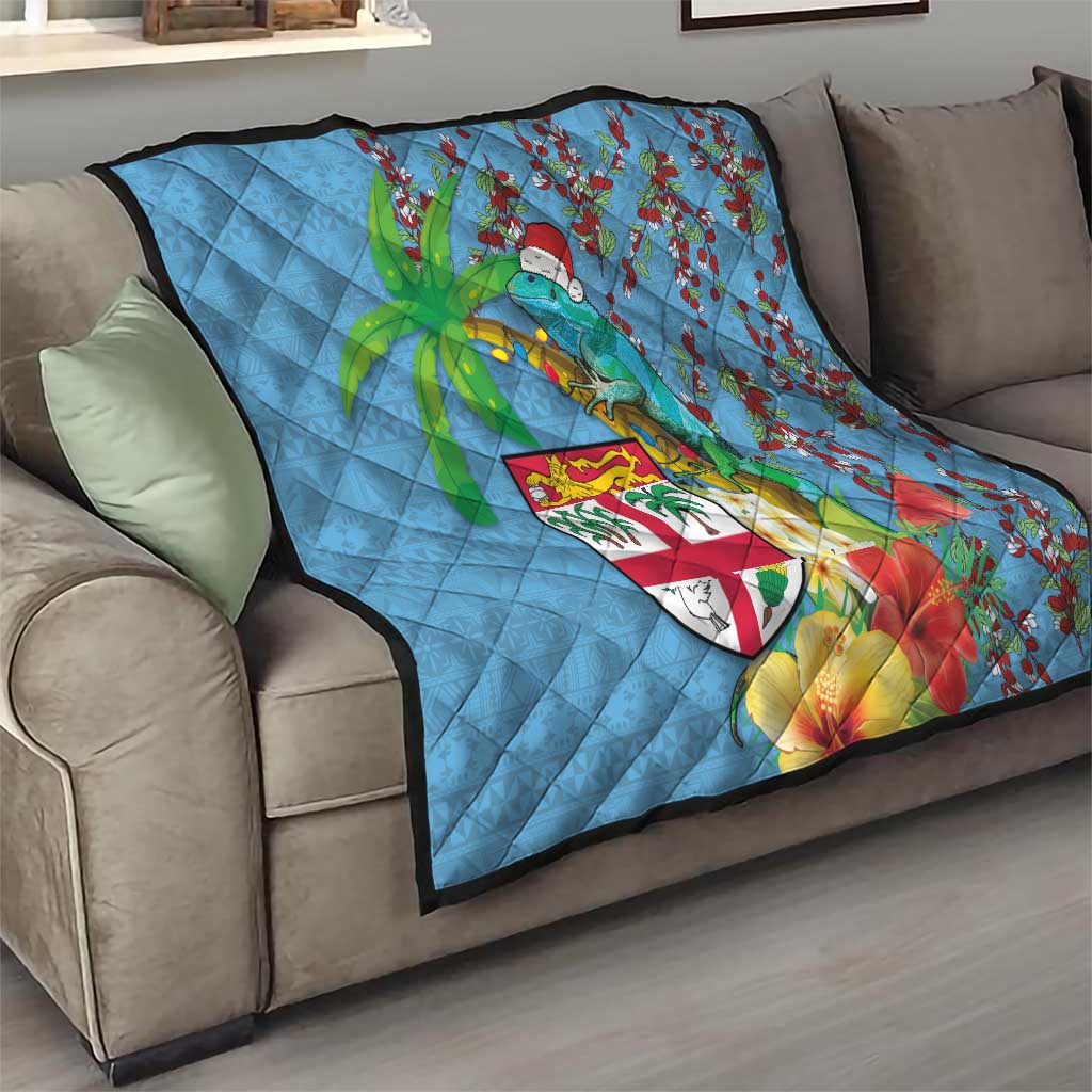 Fijians Iguana Tagimoucia Christmas Quilt Christmas Palm Tree and Hibiscus LT03 - Polynesian Pride