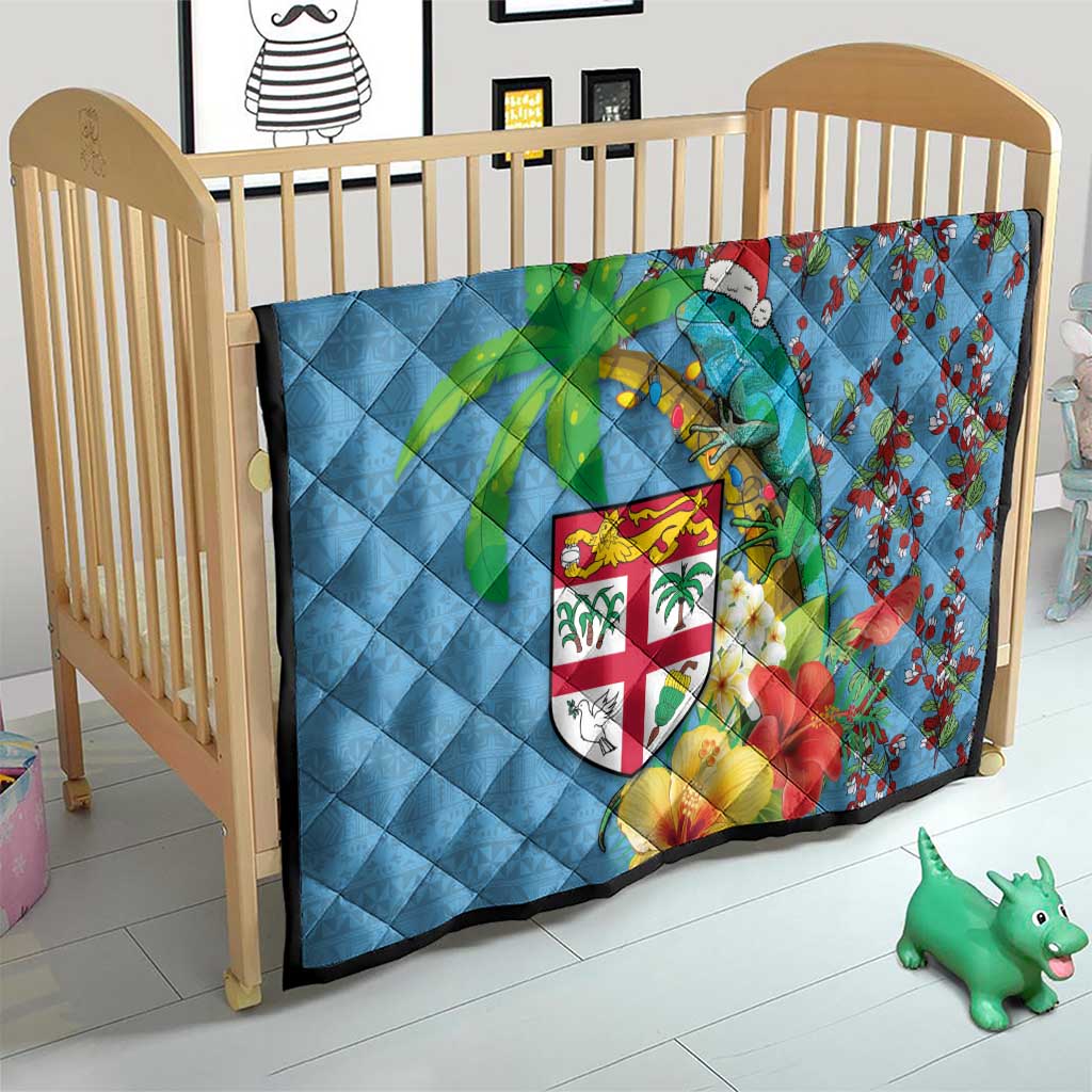Fijians Iguana Tagimoucia Christmas Quilt Christmas Palm Tree and Hibiscus LT03 - Polynesian Pride