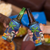 The Funny Santa Wears Sulu Christmas 4 in 1 Can Cooler Tumbler Fijian Christmas Palm Tree With Masi Art Tattoo