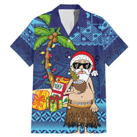 The Funny Santa Wears Sulu Christmas Family Matching Mermaid Dress and Hawaiian Shirt Fijian Christmas Palm Tree With Masi Art Tattoo